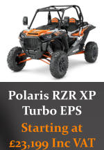 Polaris RZR XP Turbo EPS  Starting at £23,199 Inc VAT